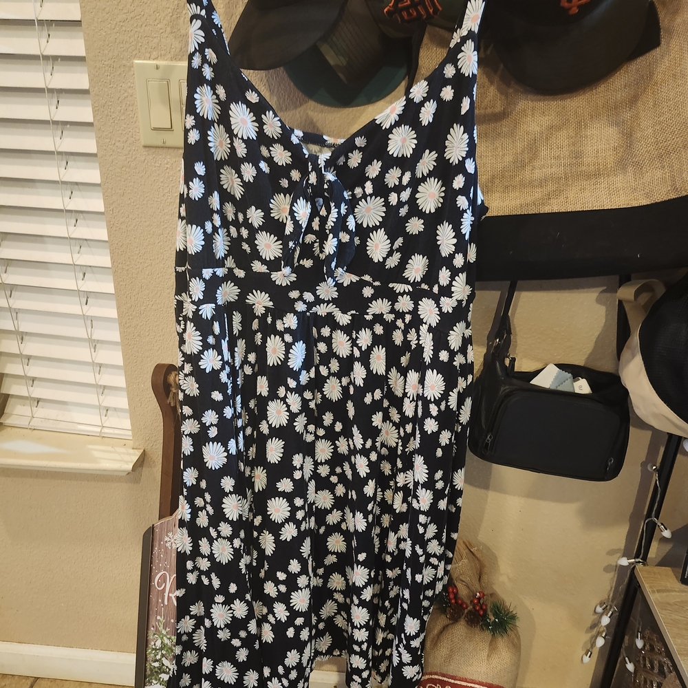 Torrid Black Dress with White Floral Design